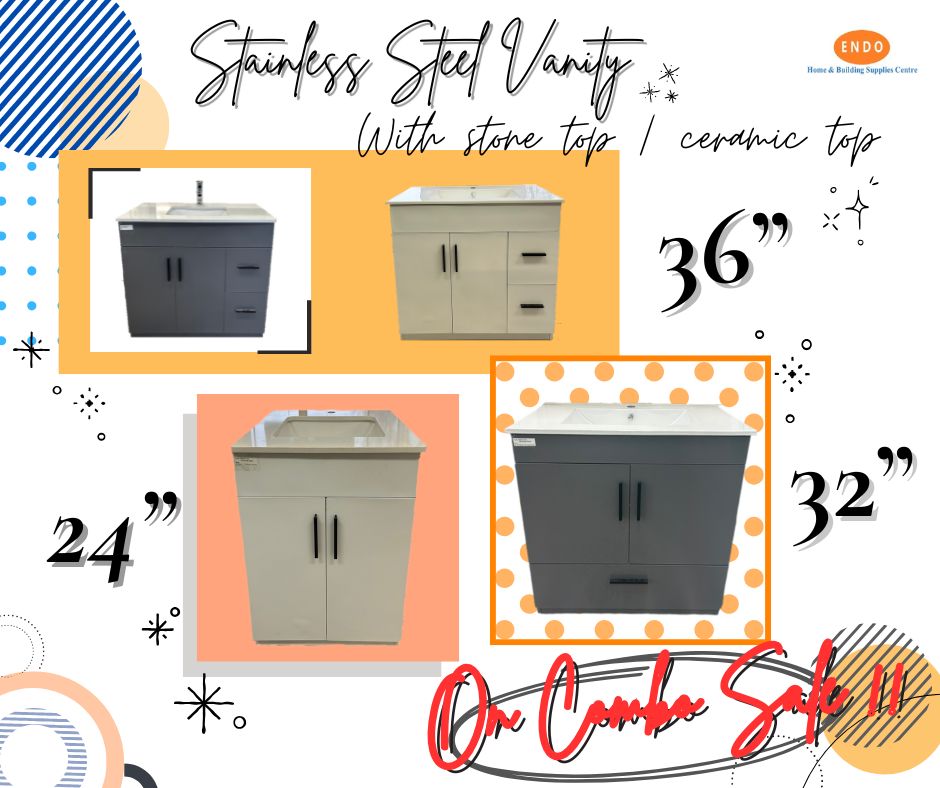 Stainless steel Vanity with stone/ceramic top